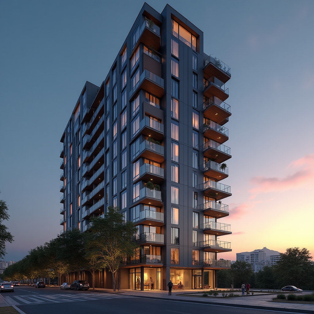 High-rise residential tower balconies in Santiago, Chile