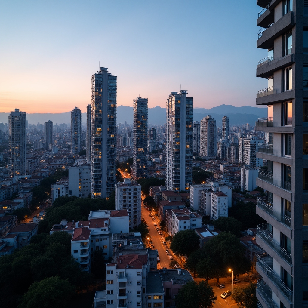 Santiago high-rise residential skyline at dusk